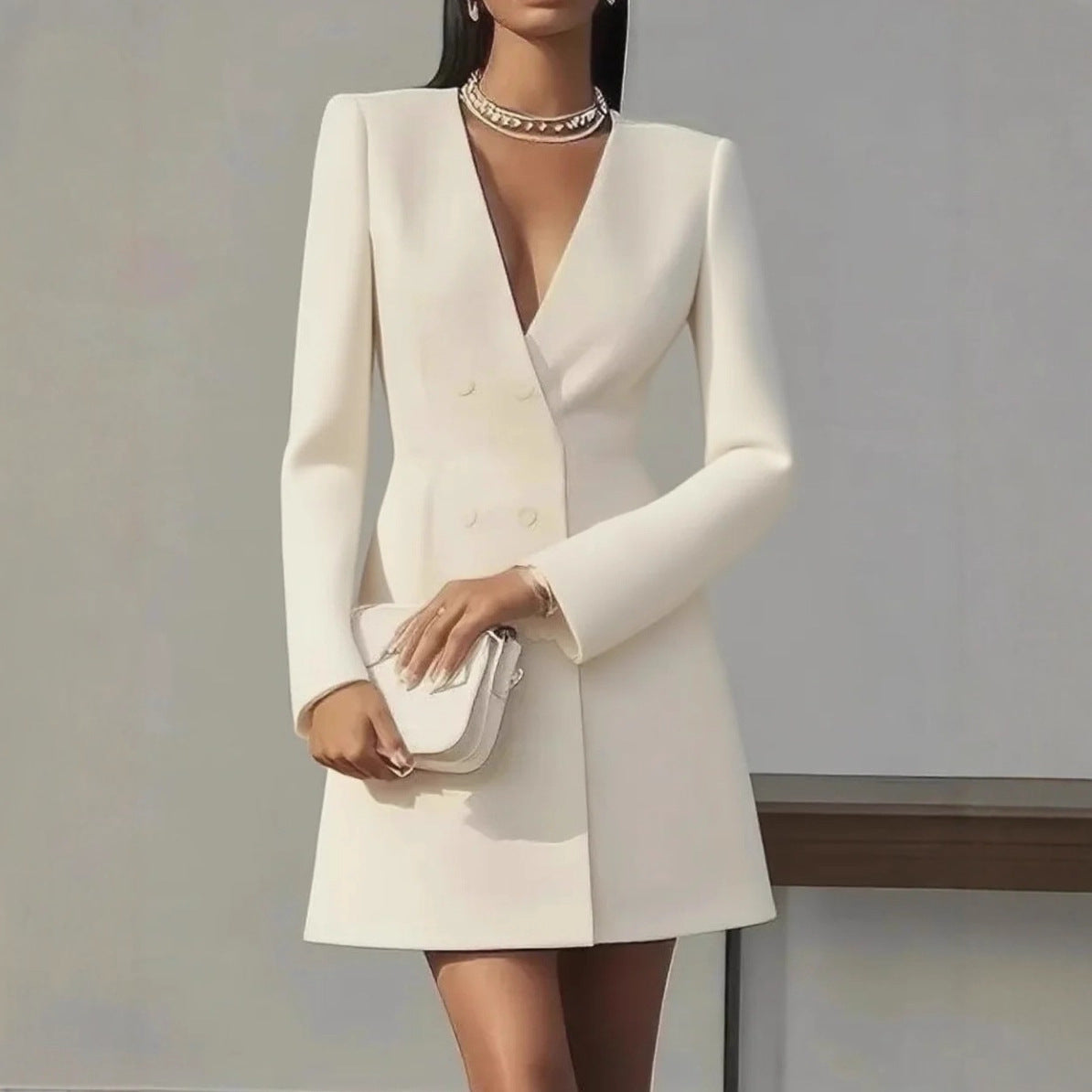 V-neck Suit-style Dress
