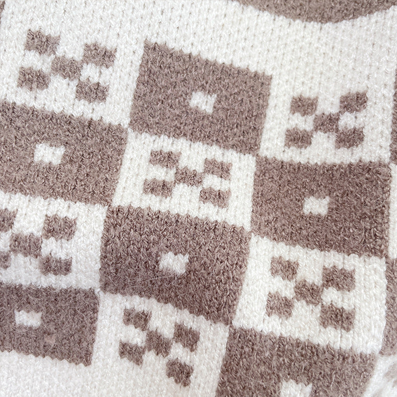 Korean Version Of Plaid Cardigan For Children