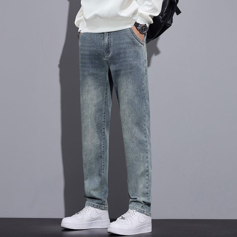Mens Straight-Leg Loose -Leg Denim Jeans