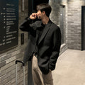 Men's Autumn Loose-Fit Black Single-Breasted Suit Jacket