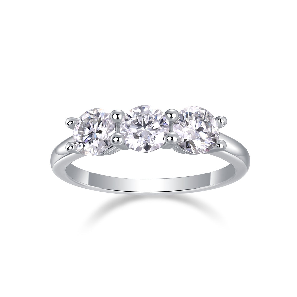 A Love Reborn Three Times - A Wedding Ring Set With 0.5-carat Top-quality Moissanite S925 Silver And Platinum-plated Diamond. The Ring Can Be Tested With A Diamond Pen In Gold And Rose Gold