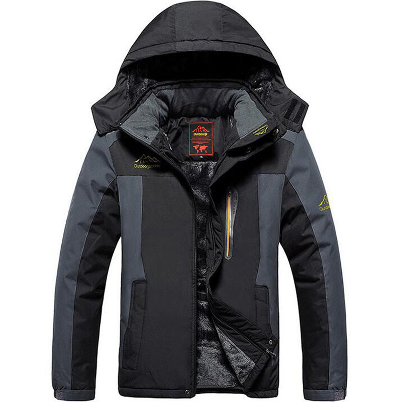 Winter Windproof And Cold-resistant Fleece-lined Thick Mountaineering Jacket
