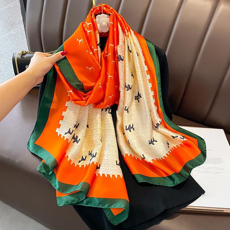 Silk Scarf Bright Butterfly  Long Shawl