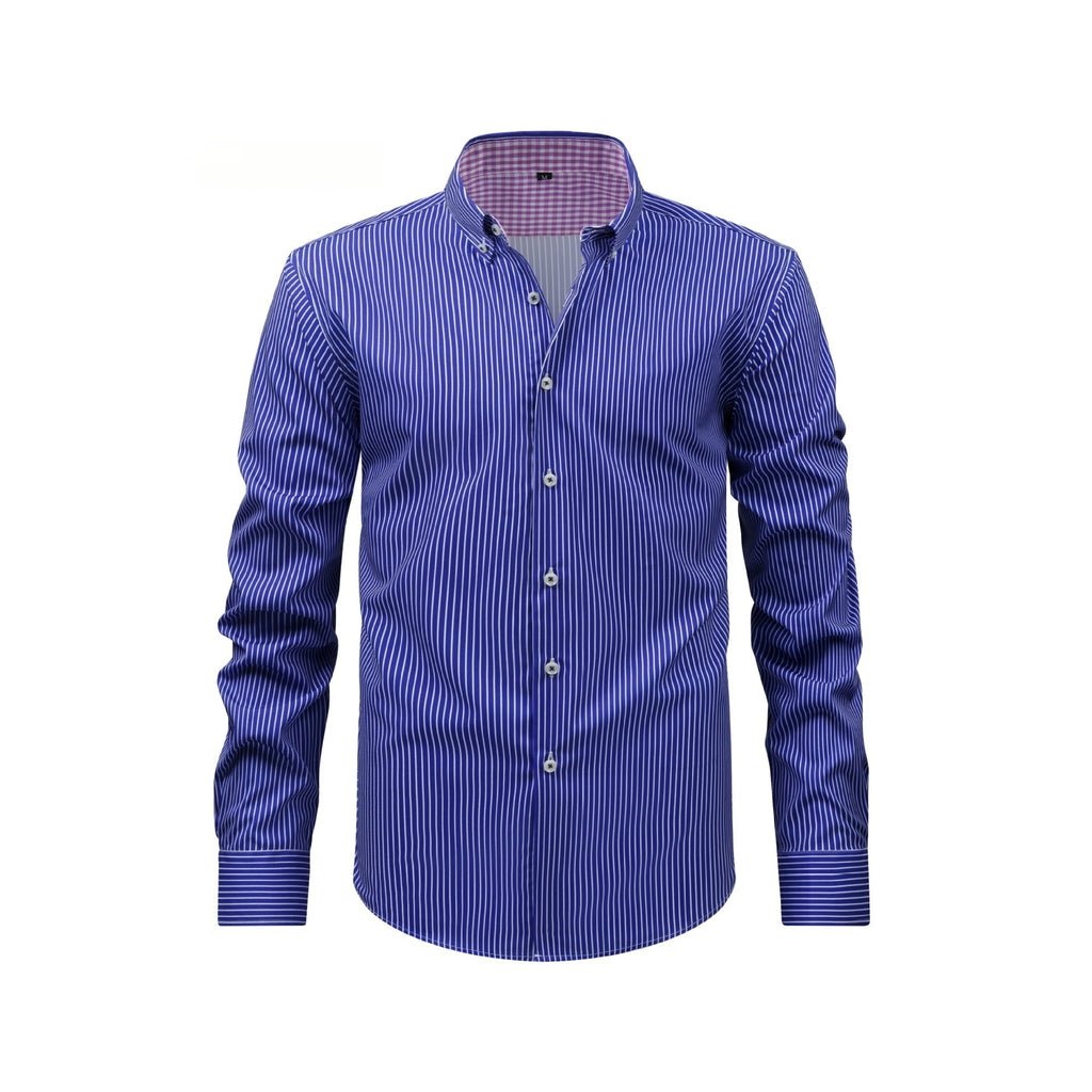 Mens Four-Way Stretch Digital-Print Long-Sleeve Collared Shirt