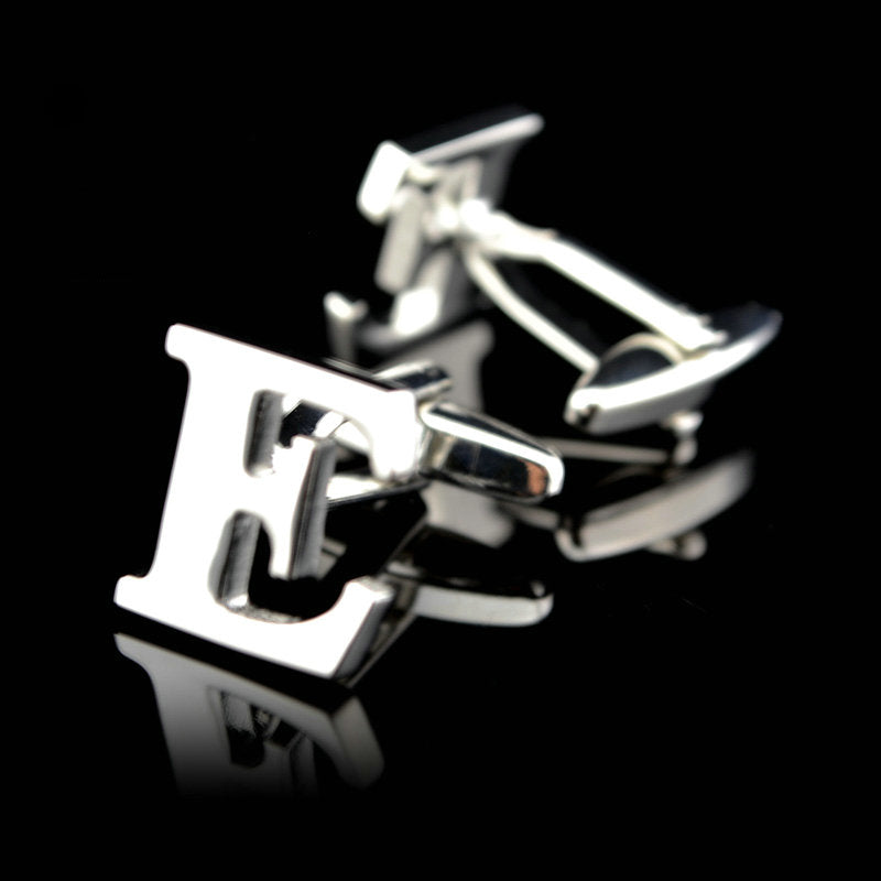 English alphabet cufflinks cuff nails men's French buttons