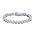 S925 Sterling Silver Love Heart Tennis Bracelet For Women With Moissanite Stones