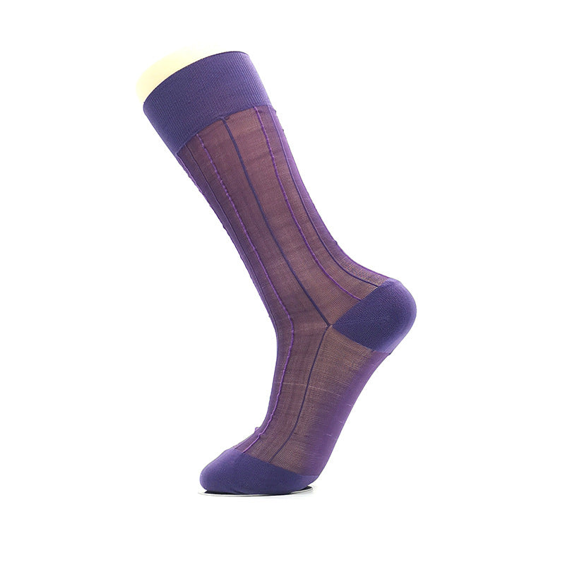 Socks Men's Striped Thin Snagging Resistant