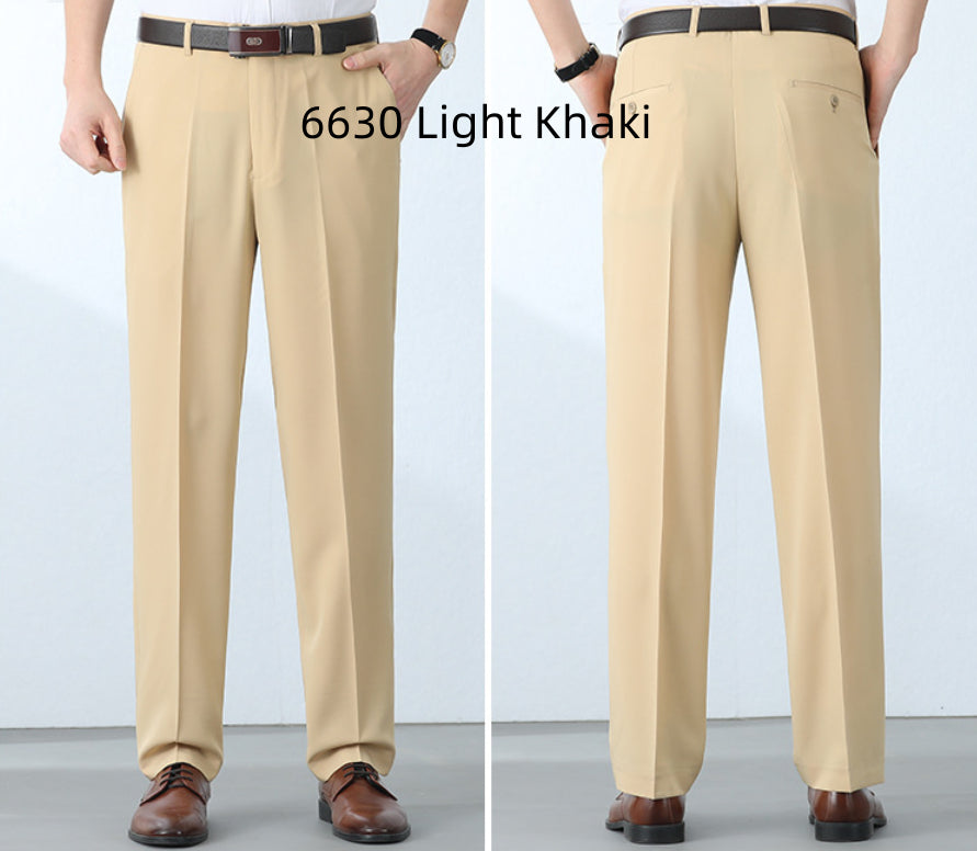 High-end Mens Lightweight Silk Pants For Middle-aged And Older Adults