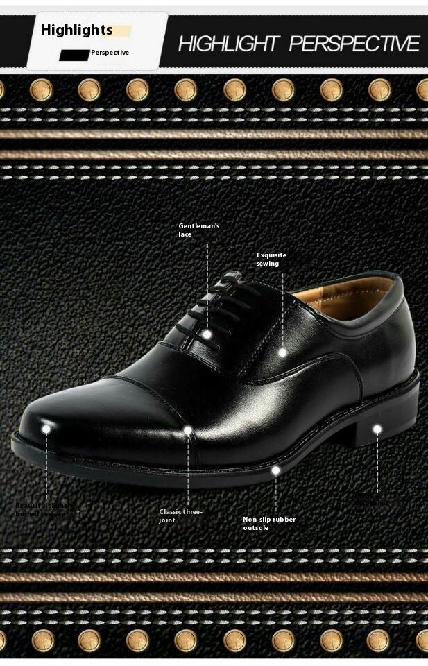 Mesh Three Connector Business Casual Leather Shoes