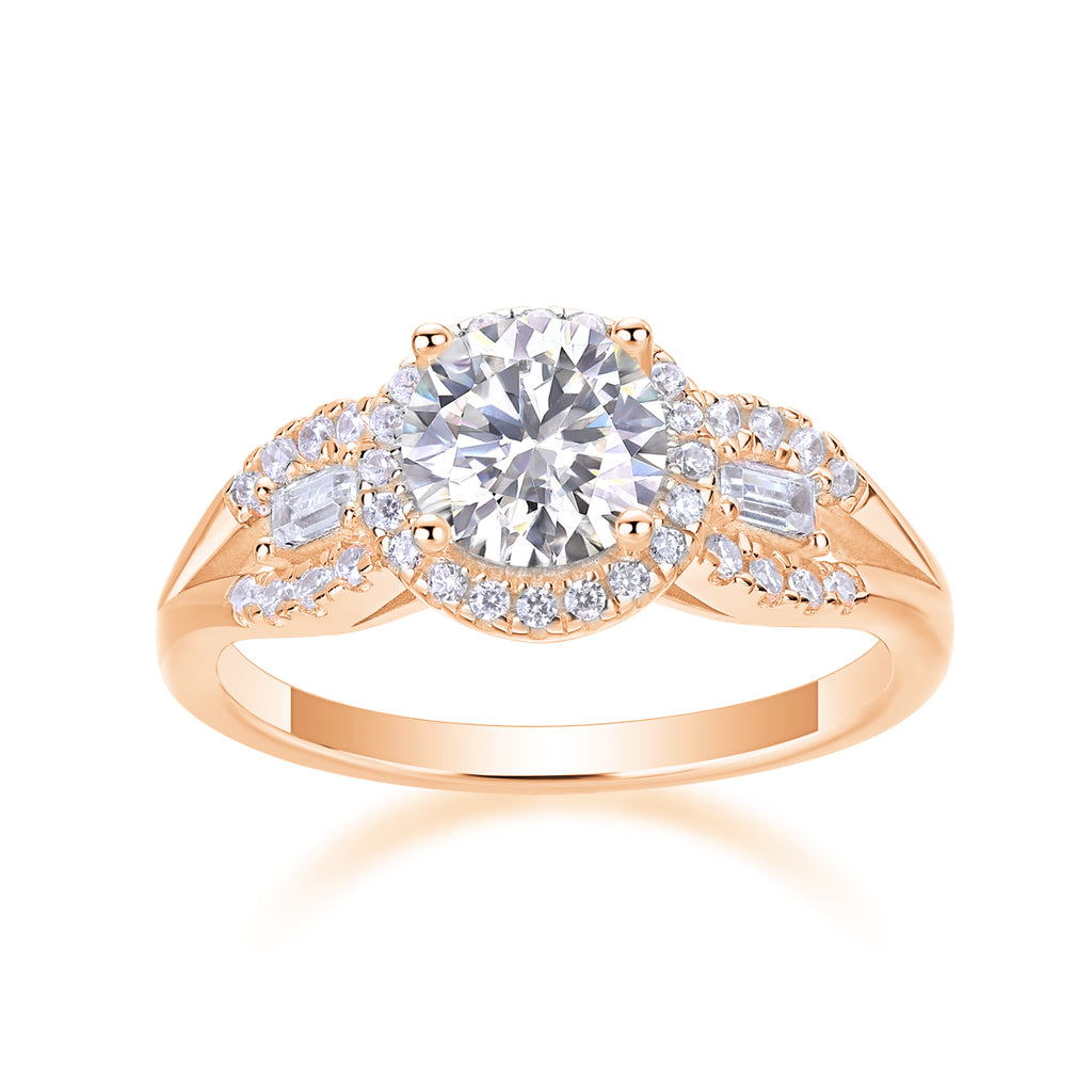 Free - Set With 1-carat Top-quality Moissanite S925 Silver And Platinum-plated Diamond Wedding Ring. The Ring Can Be Tested With A Diamond Pen In Gold And Rose Gold