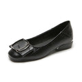 Flat Thick Low Heel Shallow Mouth leather