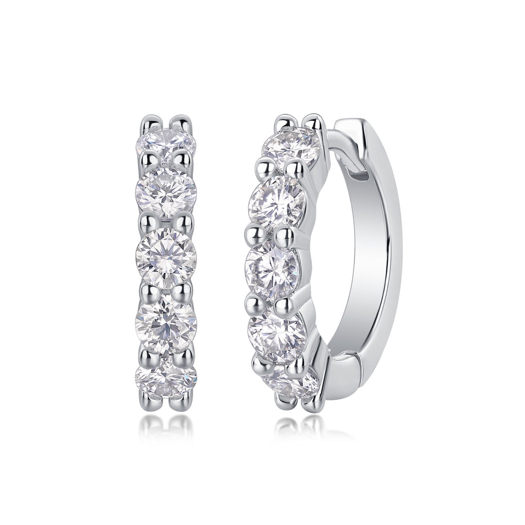 Dawn - Earrings Set With 0.1-carat Top-quality Moissanite S925 Silver And Platinum-plated Stud Earrings, A Fashionable And Trendy Accessory, Can Be Tested With A Diamond Pen