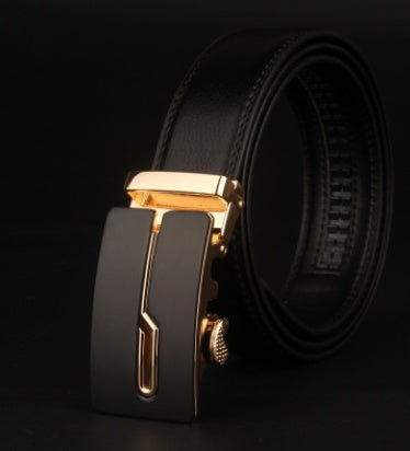 Men's 8 character buckle belt, leather smooth buckle, youth belt, leisure belt, men's Han Banchao
