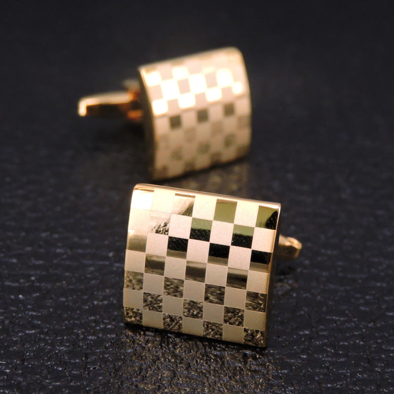 Men Metal Copper Cufflinks- Diamond Sadaf