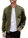 Casual Plus Size Suede Zipper Jacket