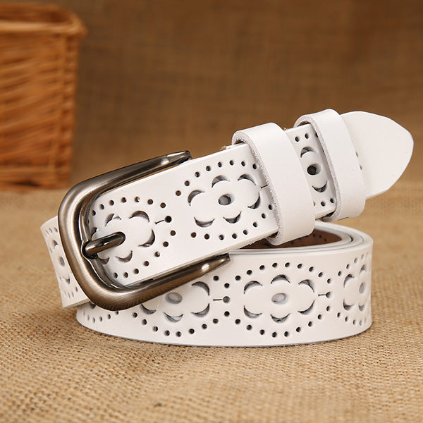 hollow leather belt