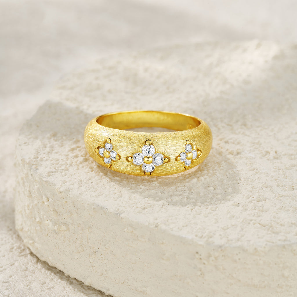 Hyacinth Set With Top-quality Moissanite Luxury And Fashionable Light Luxury Jewelry Silver Ring S925 Silver Electroplated Platinum