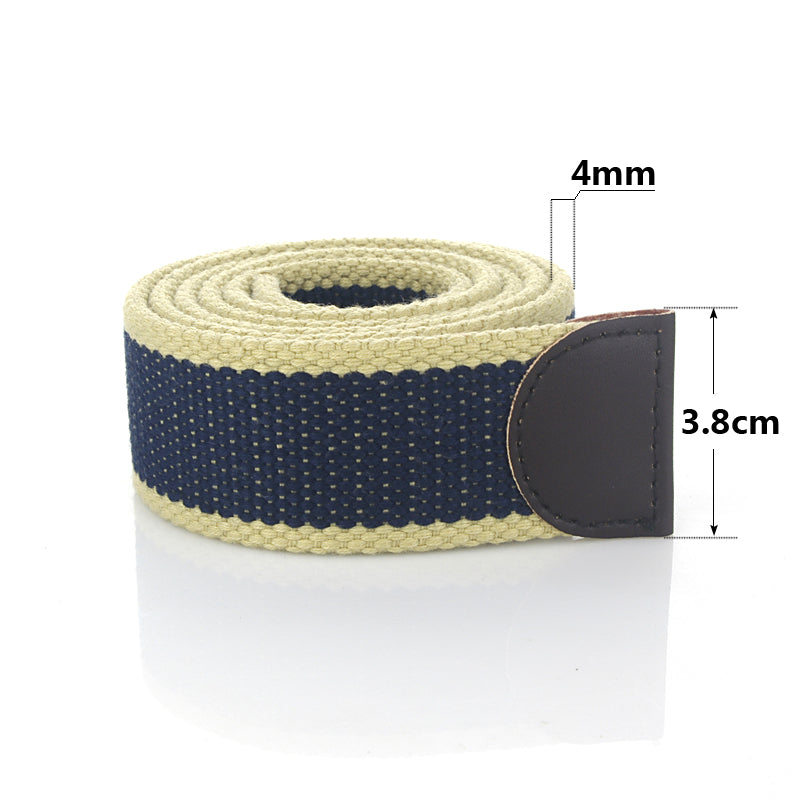 Casual Tiger Head Automatic Buckle Canvas Belt