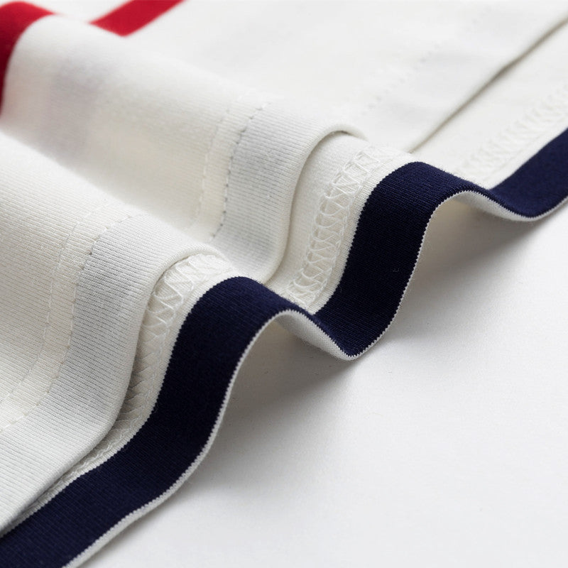 Lapel Plus Size Striped  T-shirt