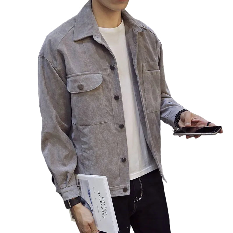 Jackets Men Single Breasted Pockets Leisure Slim Solid Simple