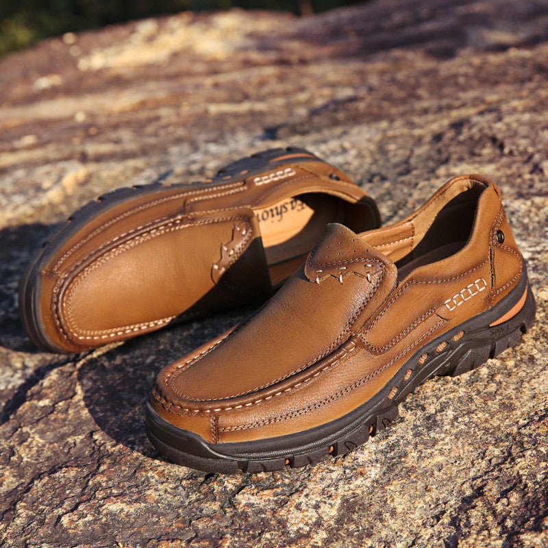 Top layer leather business casual shoes
