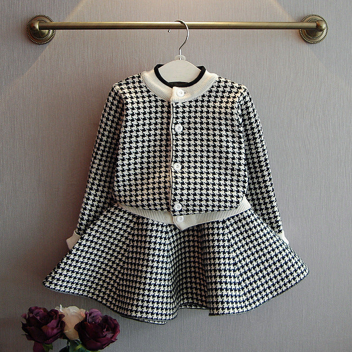 Girl's Sweater Two-piece Classic Style Children's Knit Cardigan 63102