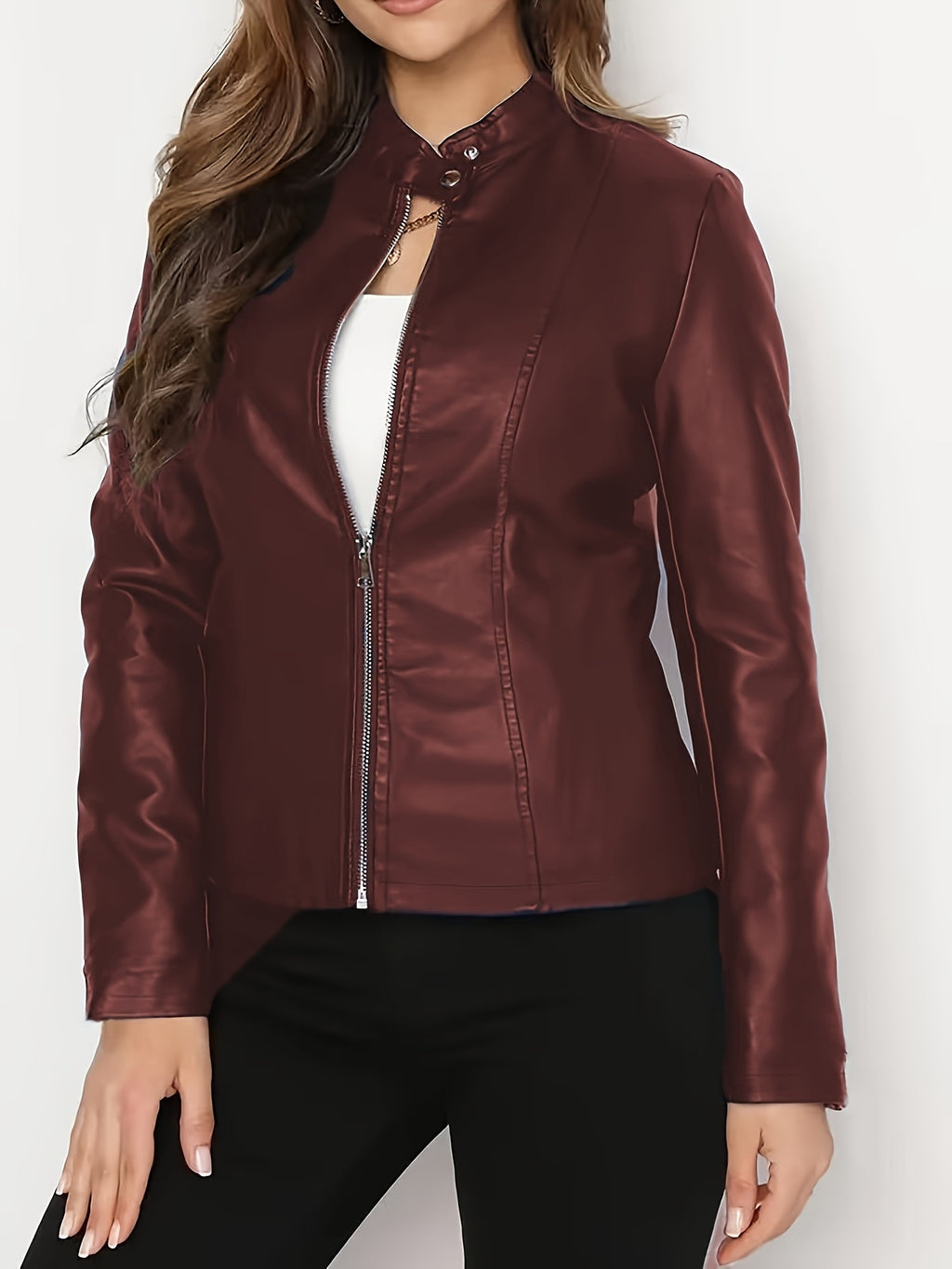 Slim-fit Short Women's Leather Jacket