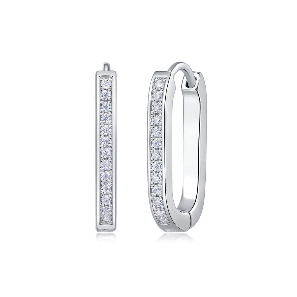 Reincarnation - Fashionable And Luxurious Diamond Jewelry With Moissanite S925 Sterling Silver And Platinum-plated Stud Earrings