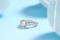 Three-diamond Shining - Set With Top-quality 5-carat Moissanite S925 Silver And Platinum-plated Diamond Wedding Ring. The Ring Can Be Inspected With A Diamond Pen