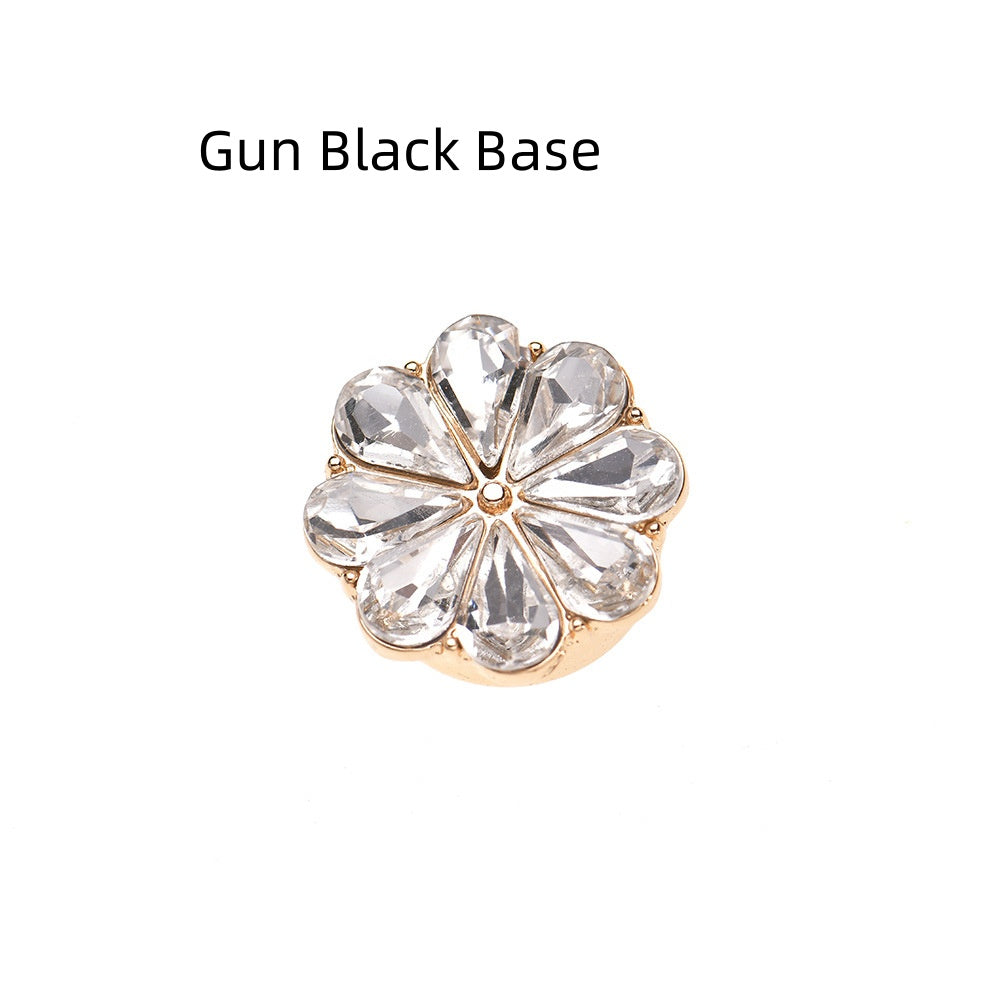 European And American Fashion Shirt Flower Rhinestone Cufflinks Lady Temperament