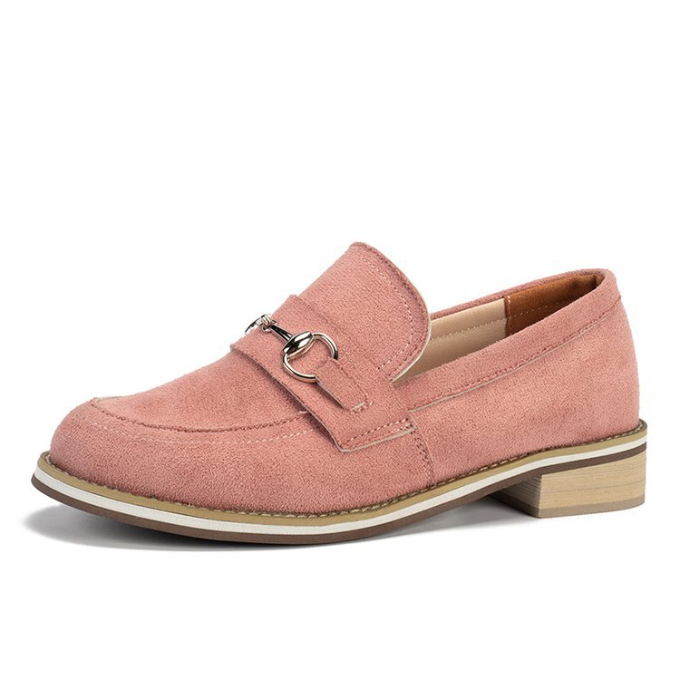 Round-toe Low-heeled Casual Slip-on Shoes