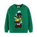 Mao Mao Embroidered Excavator Crew-Neck Long-Sleeve Childrens Top