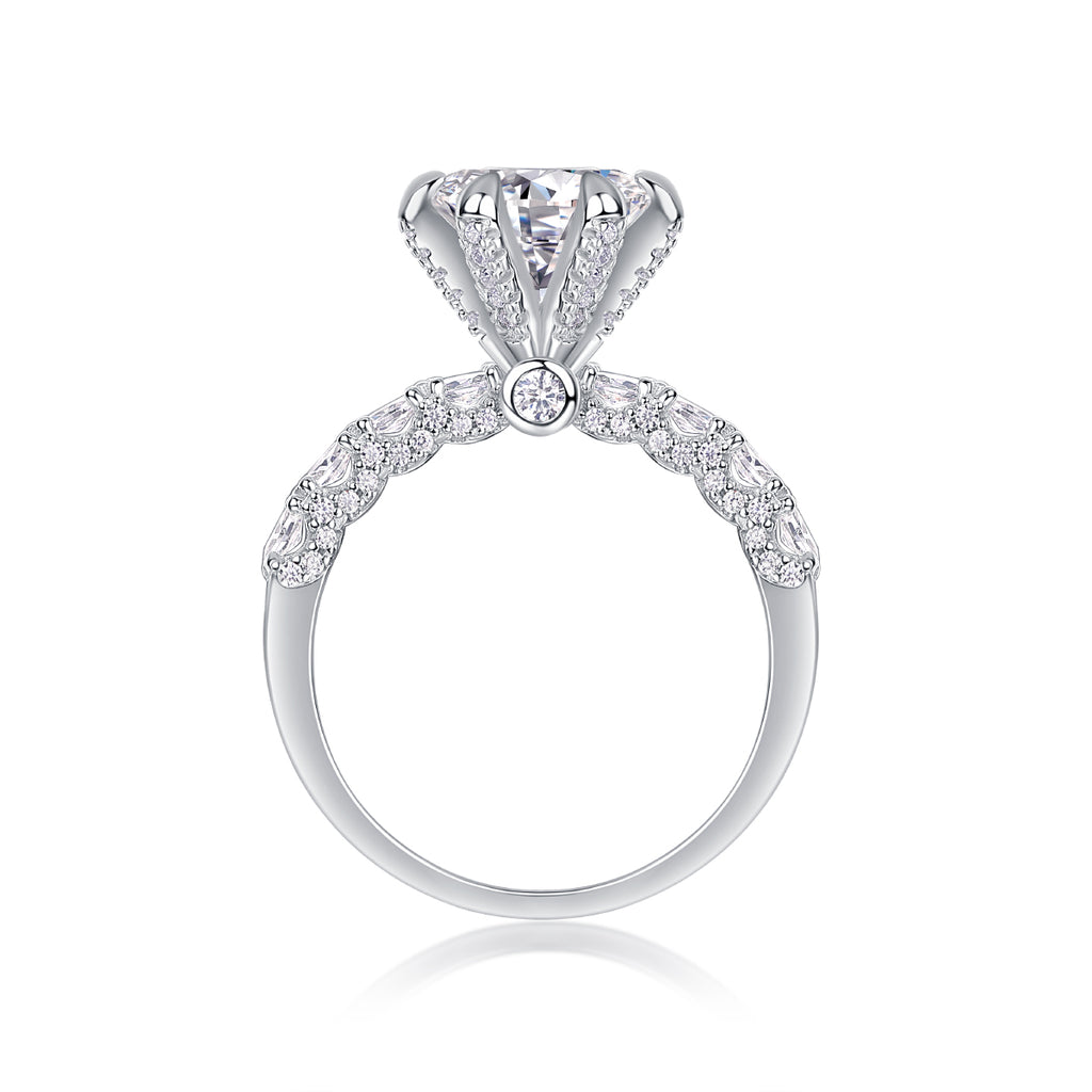 Lady Luck - A Wedding Ring Set With 1-carat, 2-carat And 3-carat Top-quality Moissanite S925 Silver And Platinum-plated Diamond. The Ring Can Be Inspected With A Diamond Pen