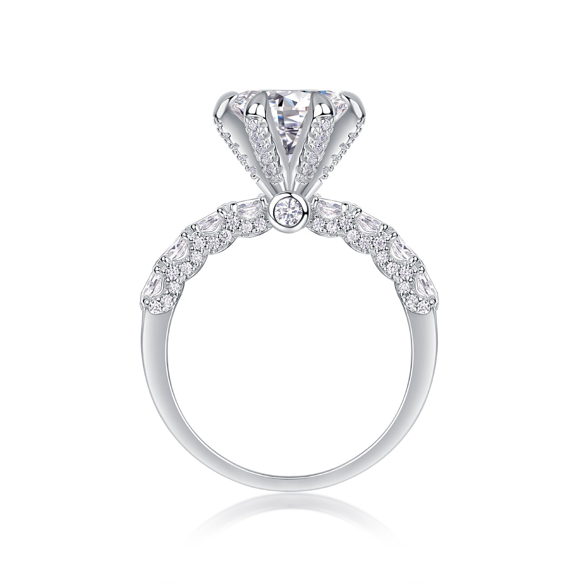 Lady Luck - A Wedding Ring Set With 1-carat, 2-carat And 3-carat Top-quality Moissanite S925 Silver And Platinum-plated Diamond. The Ring Can Be Inspected With A Diamond Pen
