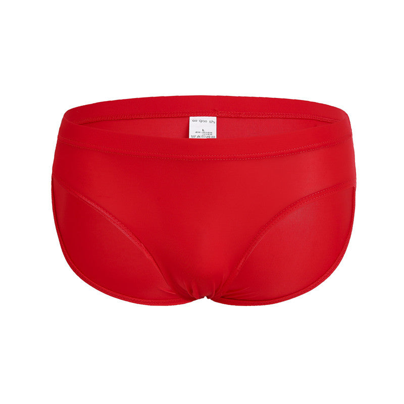 Ultra-thin Nylon Ice Silk Men's Underwear Comfortable Solid Color Transparent Trendy Men's Briefs
