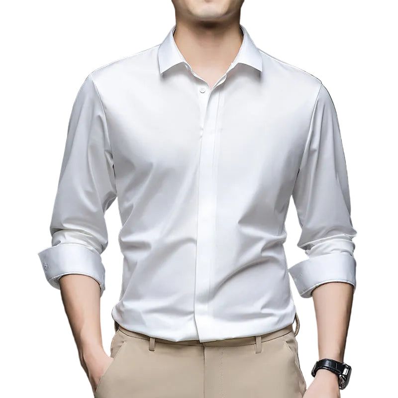 Formal Wear Seamless Ice Silk Shirt Half Sleeve Cardigan