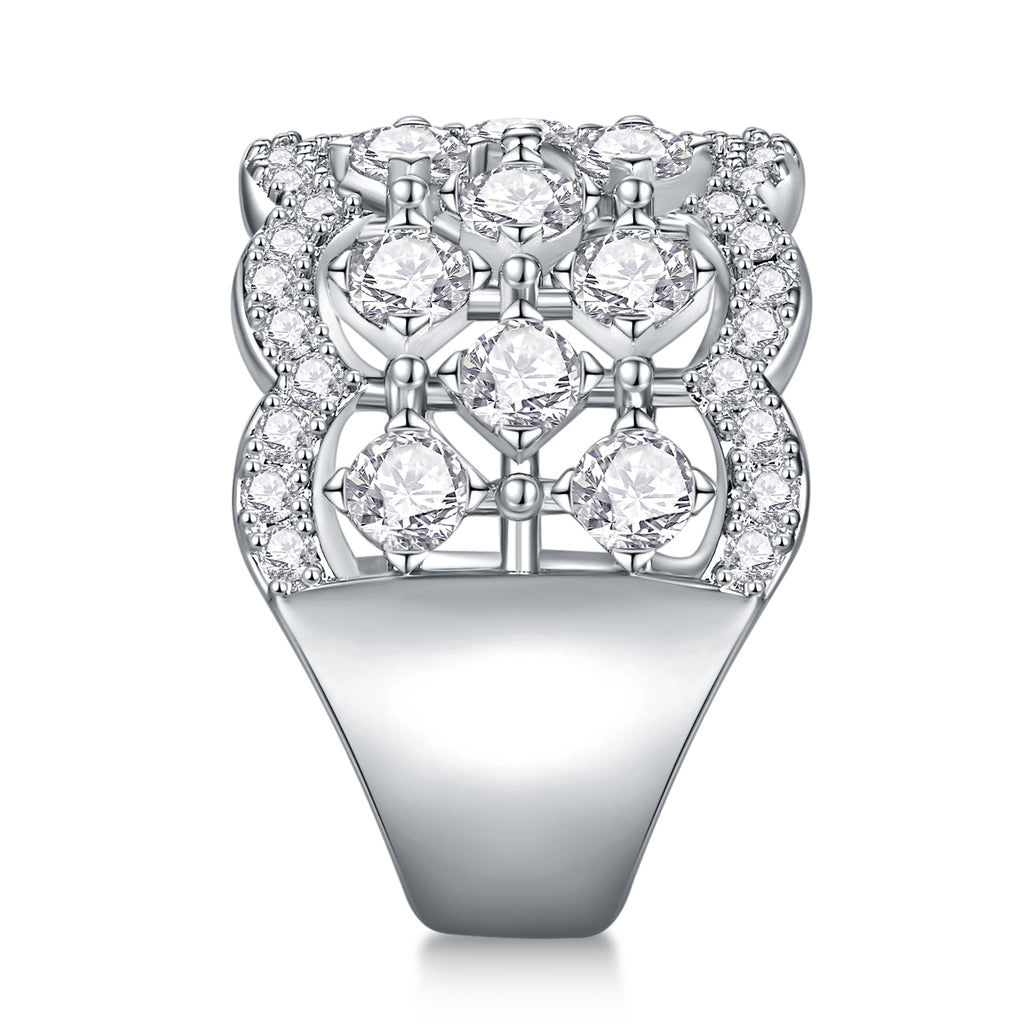 Lace Snowflake - Set With Top-quality Moissanite S925 Silver And Platinum-plated Diamond Wedding Ring. The Ring Can Be Tested With A Diamond Pen In Yellow Gold And Rose Gold