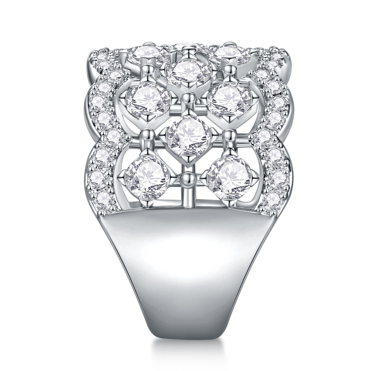 Lace Snowflake - Set With Top-quality Moissanite S925 Silver And Platinum-plated Diamond Wedding Ring. The Ring Can Be Tested With A Diamond Pen In Yellow Gold And Rose Gold