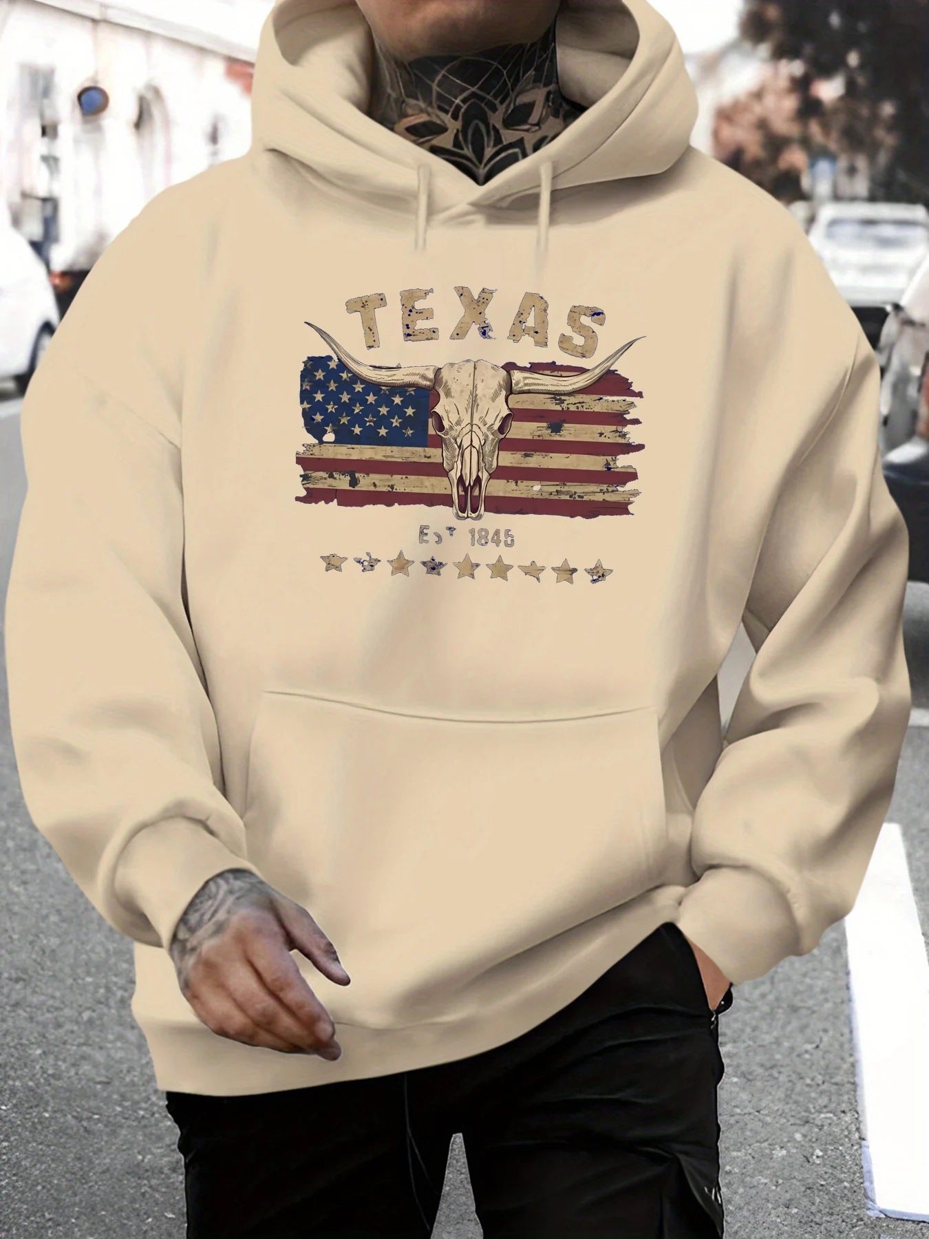 Men's Autumn And Winter Casual Loose Hooded Sweatshirt With
