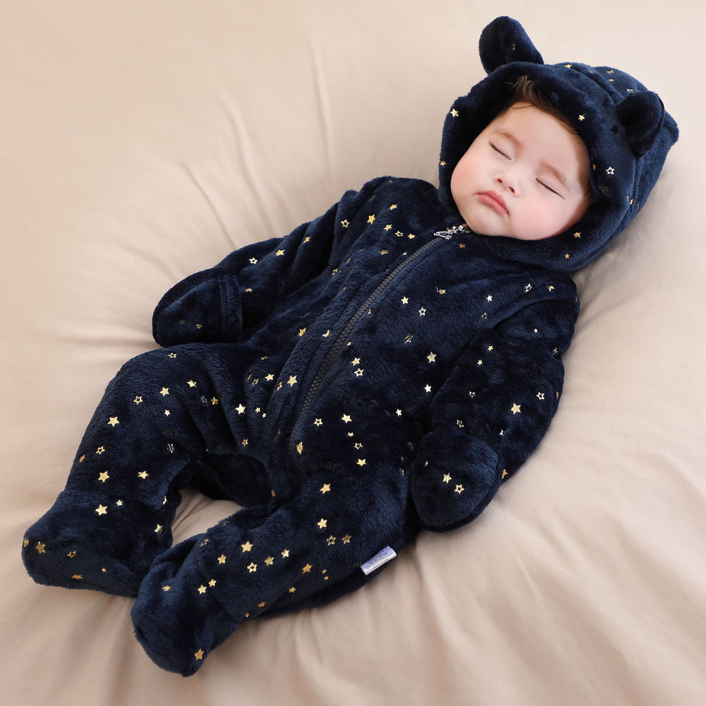 Newborn Clothes Baby Fleece-lined Jumpsuit