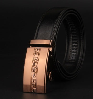 Men's 8 character buckle belt, leather smooth buckle, youth belt, leisure belt, men's Han Banchao