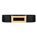Elastic  Metal Square Buckle Belt