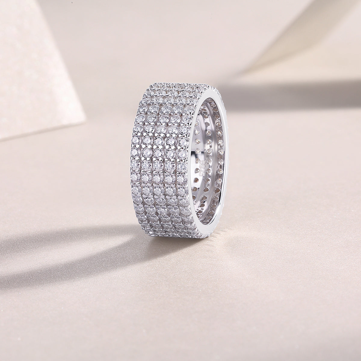 Star Secret - A Wedding Ring Set With Top-quality Moissanite S925 Silver And Platinum-plated Diamond Can Be Tested With A Diamond Pen