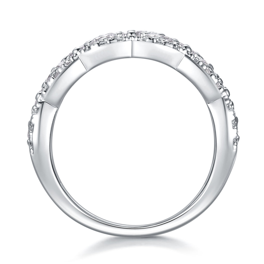 Lace Snowflake - Set With Top-quality Moissanite S925 Silver And Platinum-plated Diamond Wedding Ring. The Ring Can Be Tested With A Diamond Pen In Yellow Gold And Rose Gold