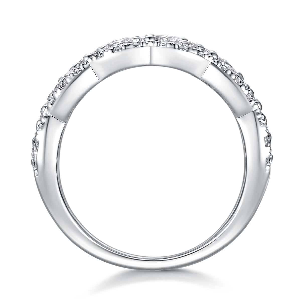 Lace Snowflake - Set With Top-quality Moissanite S925 Silver And Platinum-plated Diamond Wedding Ring. The Ring Can Be Tested With A Diamond Pen In Yellow Gold And Rose Gold