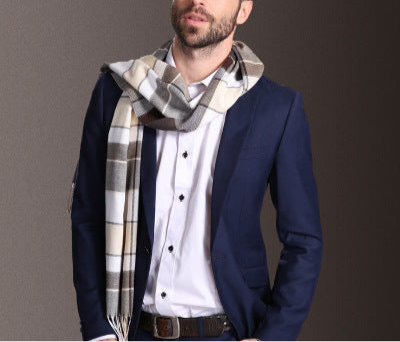 Shawl Scarves Men Winter Warm Tartan