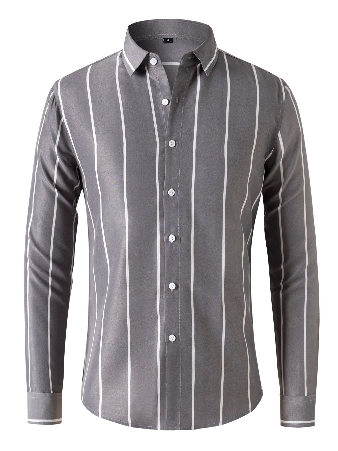 New Slim-fit Striped Shirt Men's Long Sleeve Shirt