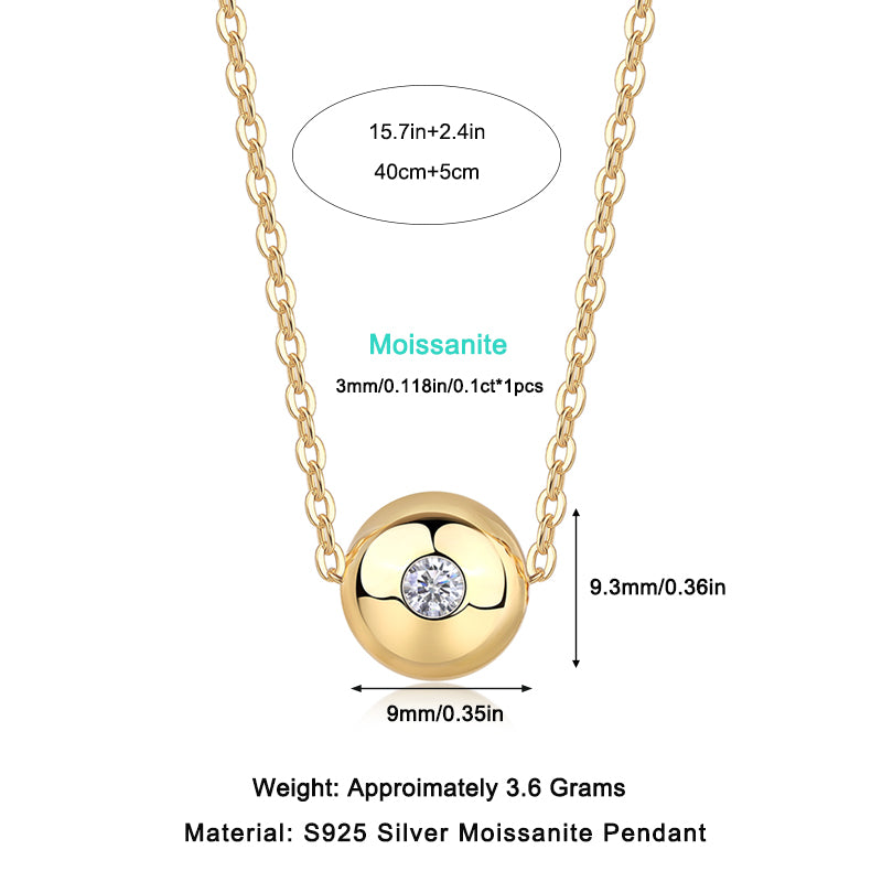 Fortune Circulation Luxury Fashion Diamond Pendant Necklace Set With Mosan Diamond Silver Ornaments