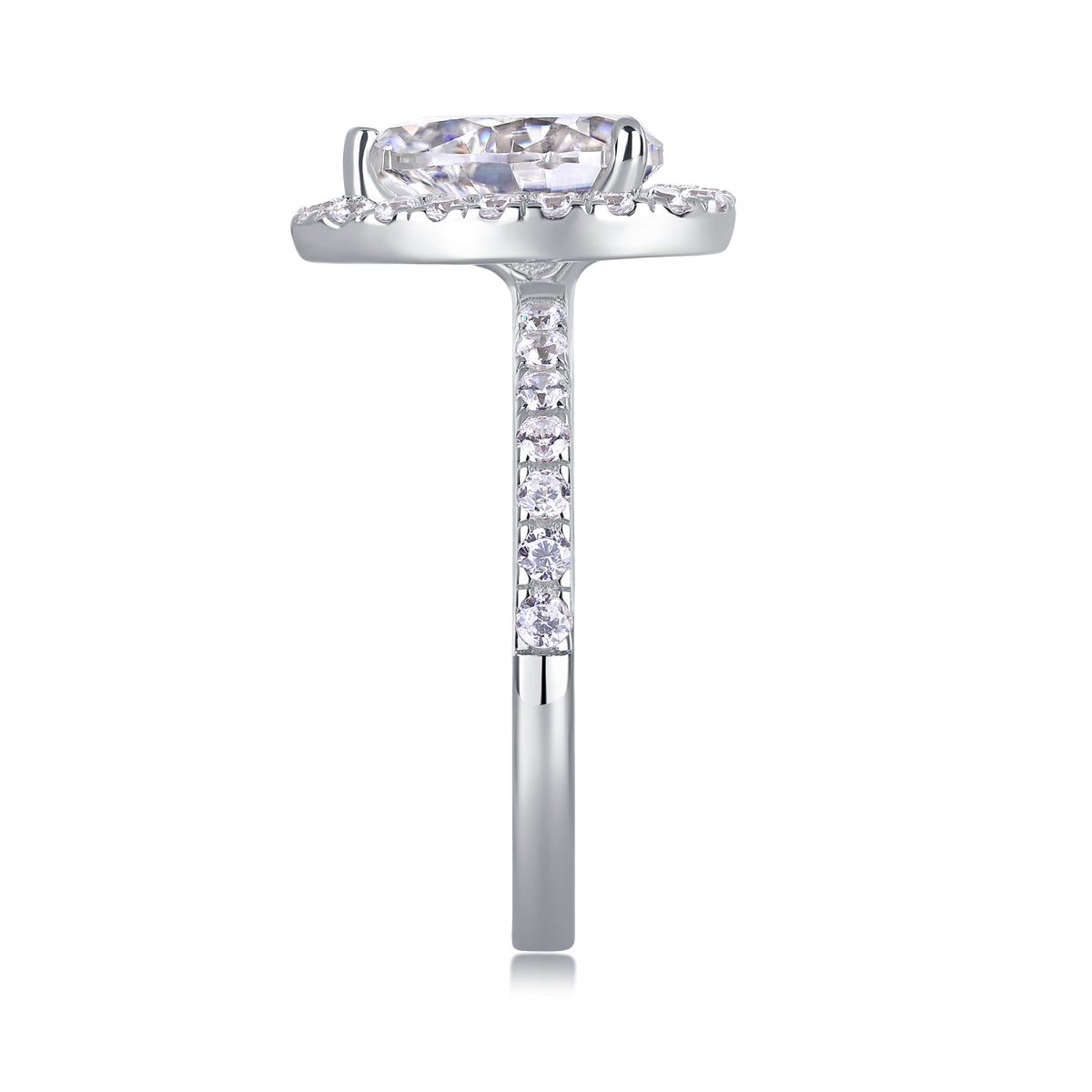 Electric Shock - A Wedding Ring Set With Top-quality Moissanite S925 Silver And Platinum-plated Diamond Can Be Tested With A Diamond Pen