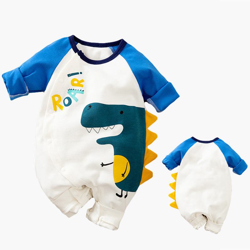 Cotton Long-sleeved Breasted Romper suite